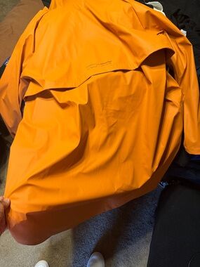 Jordan Orange Men's Raincoat - Lightweight Waterproof Shell